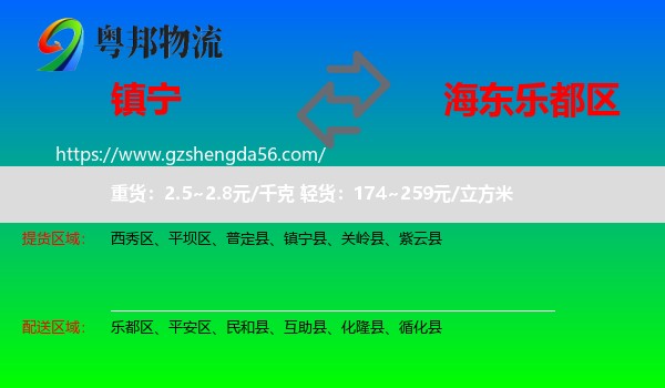 镇宁县到乐都区物流专线