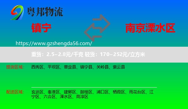 镇宁县到溧水区物流专线