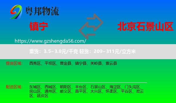 镇宁县到石景山区物流专线