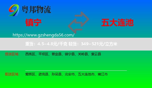 镇宁县到五大连池市物流专线