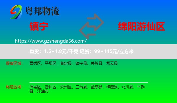 镇宁县到游仙区物流专线