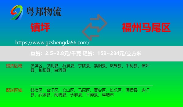 镇坪县到马尾区物流专线