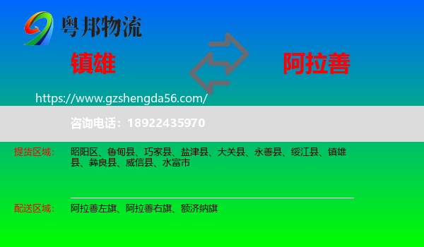 镇雄县到阿拉善盟物流