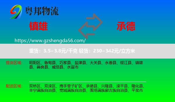 镇雄县到承德物流