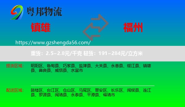 镇雄县到福州专线