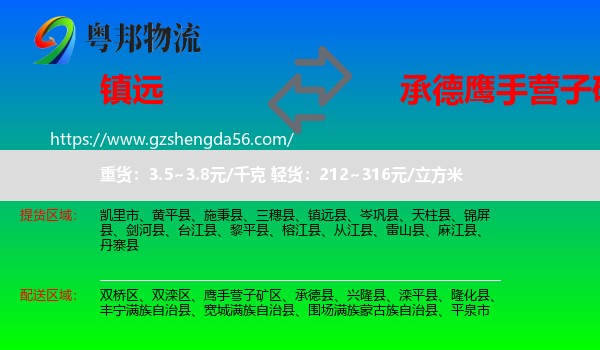 镇远县到鹰手营子矿区物流专线