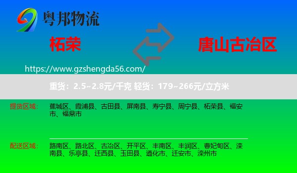 柘荣县到古冶区物流专线