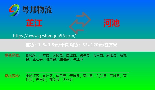 芷江县到河池物流专线