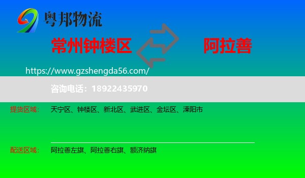 钟楼区到阿拉善盟物流