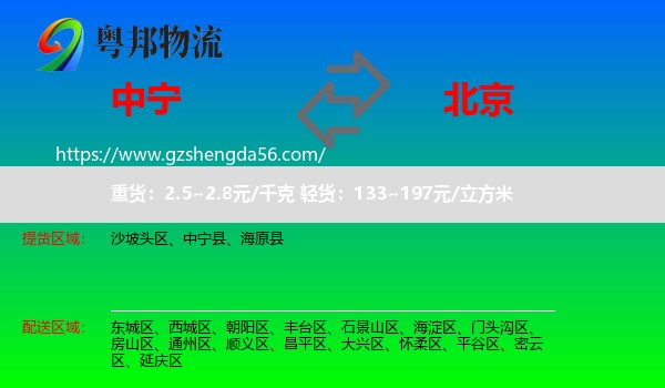 中宁县到北京专线