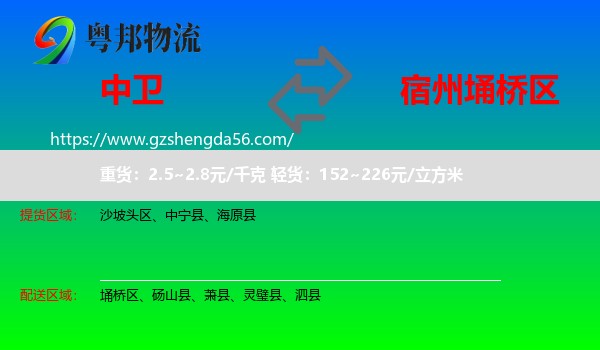 中卫到埇桥区物流专线
