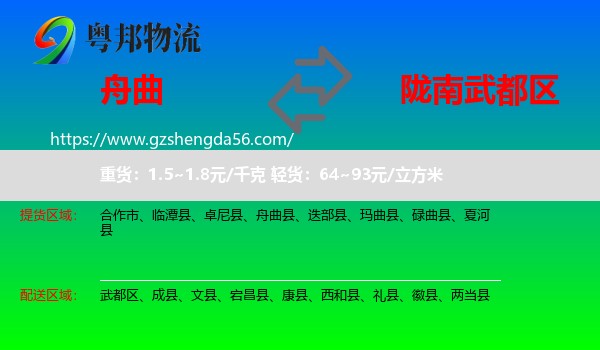 舟曲县到武都区物流专线