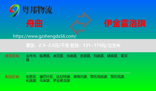 舟曲县到伊金霍洛旗物流专线