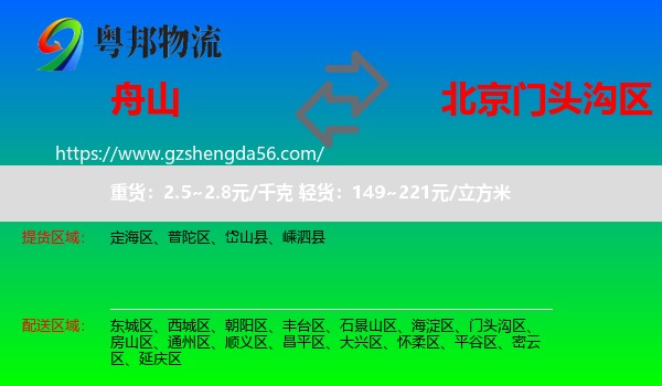 舟山到门头沟区物流