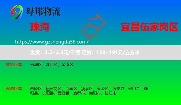珠海到伍家岗区物流专线