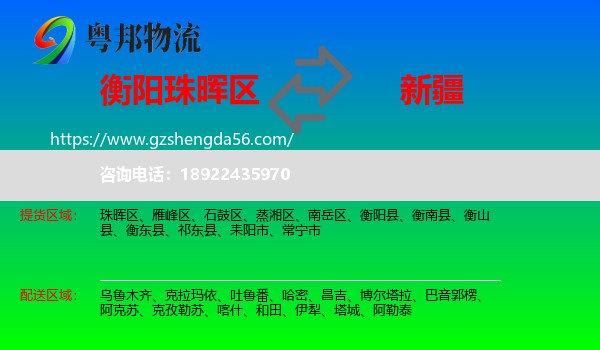 珠晖区到新疆物流