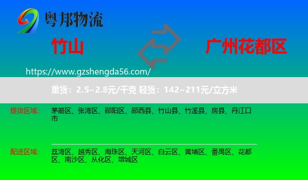 竹山县到花都区物流专线