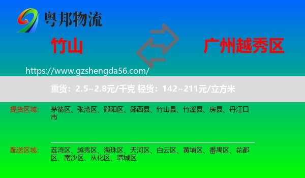 竹山县到越秀区物流专线