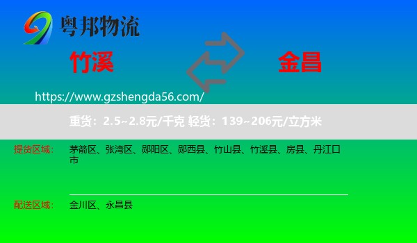 竹溪县到金昌物流专线