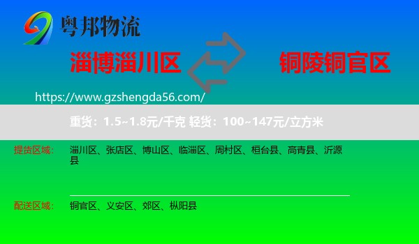 淄川区到铜官区物流专线