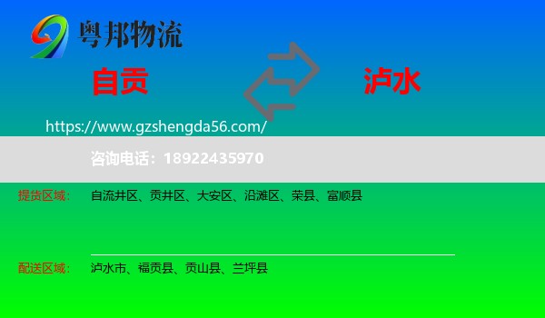 自贡到泸水市物流专线