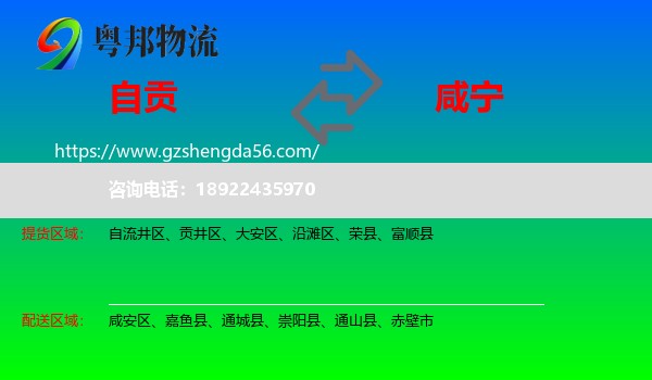自贡到咸宁物流