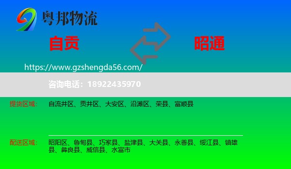 自贡到昭通物流