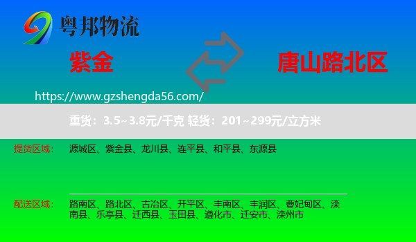 紫金县到路北区物流专线