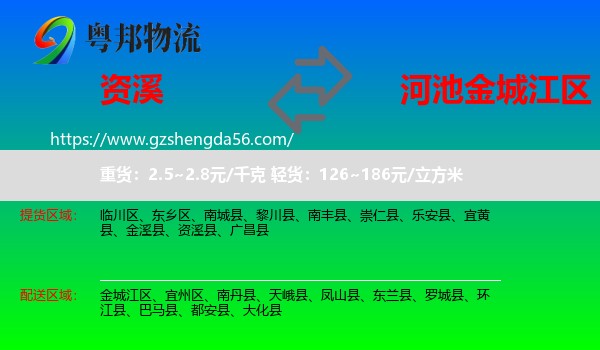 资溪县到金城江区物流专线