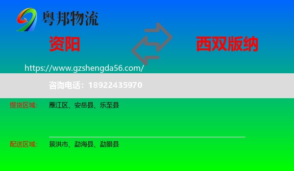 资阳到西双版纳物流