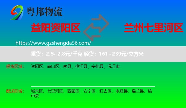 资阳区到七里河区物流专线