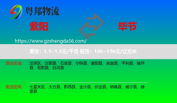 紫阳县到毕节物流专线