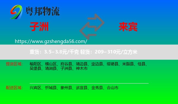 子洲县到来宾物流专线
