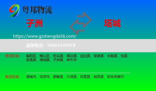 子洲县到塔城物流专线